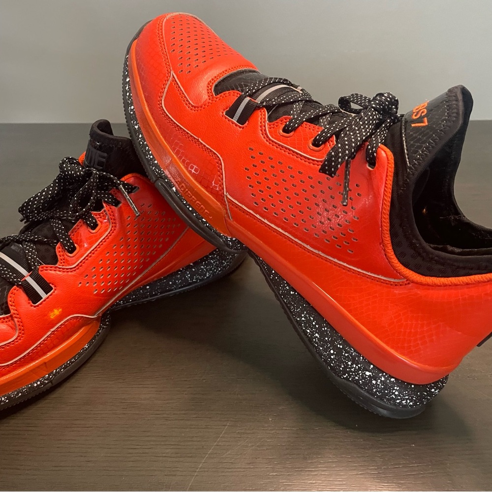 Adidas Damian Lillard Custom Orange Black Men's Basketball Shoe Size 12 - Picture 6 of 14